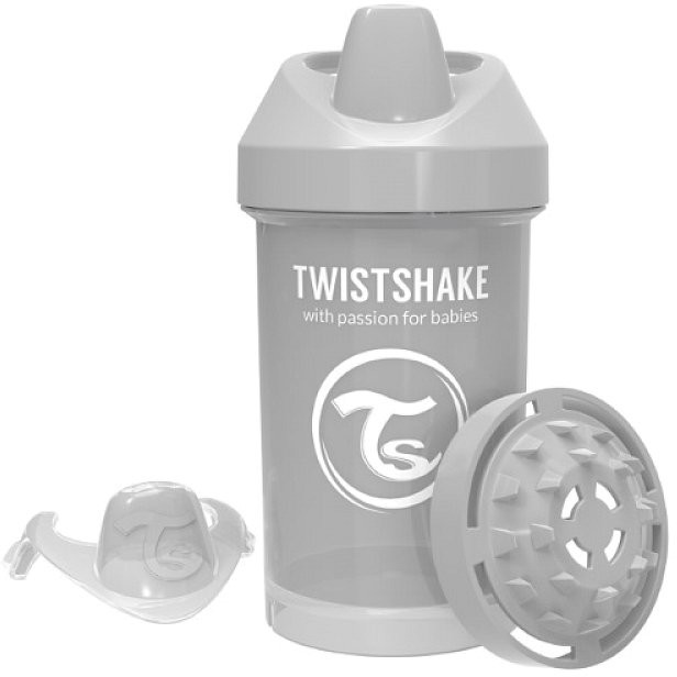 Twistshake Twistshake, Kubek niekapek z mikserem do owoców, Szary, 300 ml