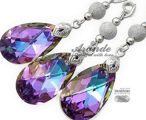 Arande Swarovski Piękne Srebrne Kolczyki+Wisiorek Vitrail 3194645302