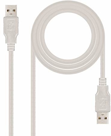 Nano Cable Nanocable 10.01.0302 - kabel USB 2.0, typ A/M-A/M, męski, beżowy, 1,0 ms 10.01.0302