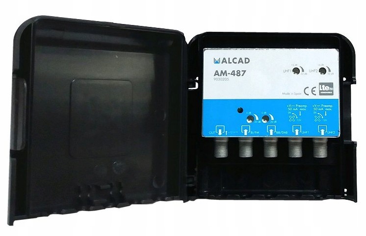 Alcad Wzmacniacz Masztowy AM-487 32dB 2xUHF Vhf Fm