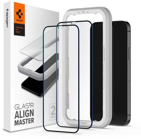 Spigen SZKŁO HARTOWANE ALM GLASS FC 2-PACK IPHONE 12/12 PRO BLACK 8809710757127-AGL01802