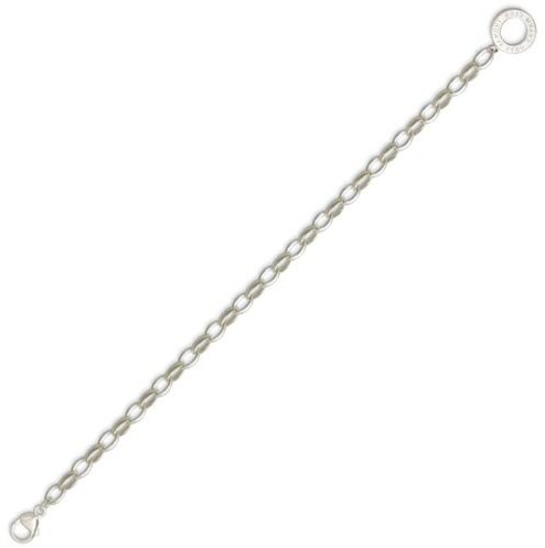 THOMAS SABO Thomas Sabo Charm Club X0031-001-12 srebrna bransoletka unisex z przywieszką typu charm, ze srebra próby 925, srebro sterling próby 925, srebro X0031-001-12-L