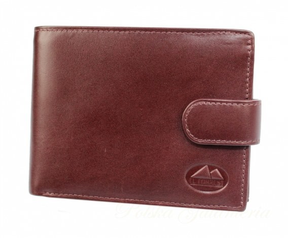 El Forrest Portfel Męski Skórzany Skóra Licowa Poziomy Z Zapięciem Z Zapinką Wewnątrz