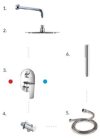 Actima Zestaw prysznicowo - wannowy podtynkowy CLEVER ARAC.SET.4145CR