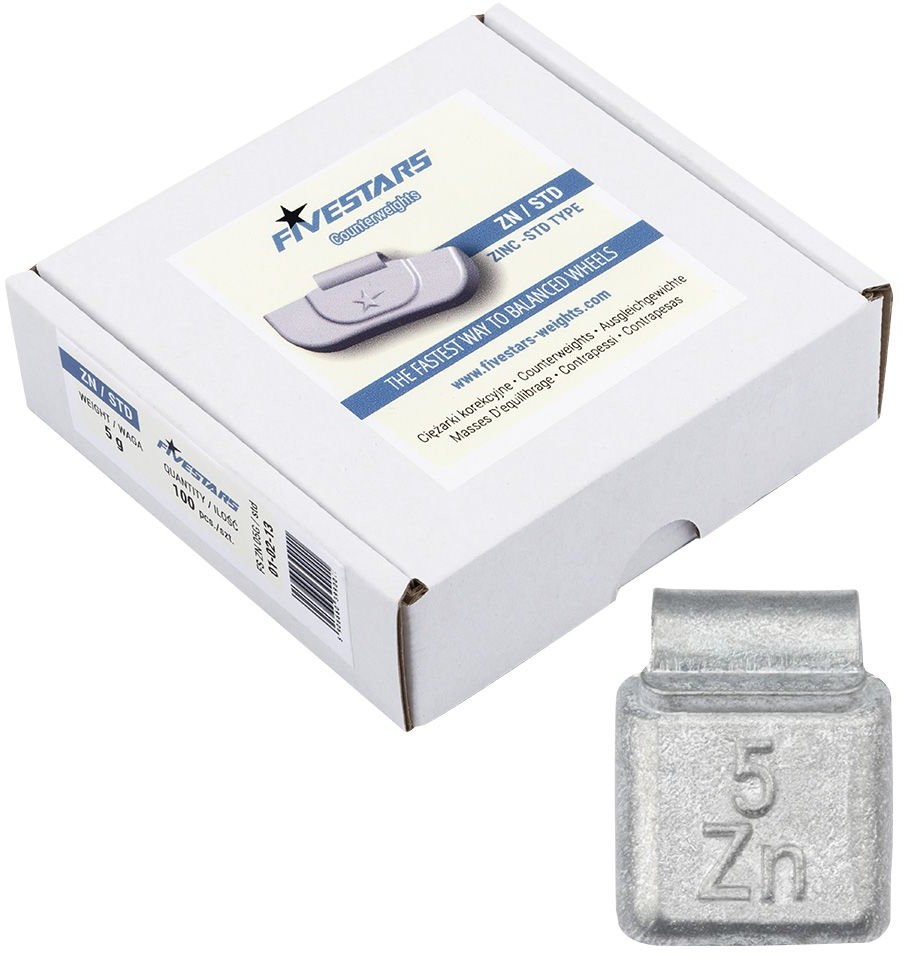 FIVESTARS Ciężarki Nabijane Cynkowe Do Felg Stalowych Fivestars 5G - 100 Szt.