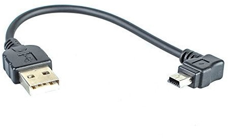 System-S Kabel  USB 2.0 z USB-A na USB Mini-B 5-pin 10 cm wtyczka kątowa 90 stopni system-S 49995047