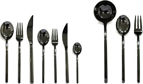 MEPRA Mepra 108622003 zestaw sztućców, wzornictwo Due Oro NERO 108622045