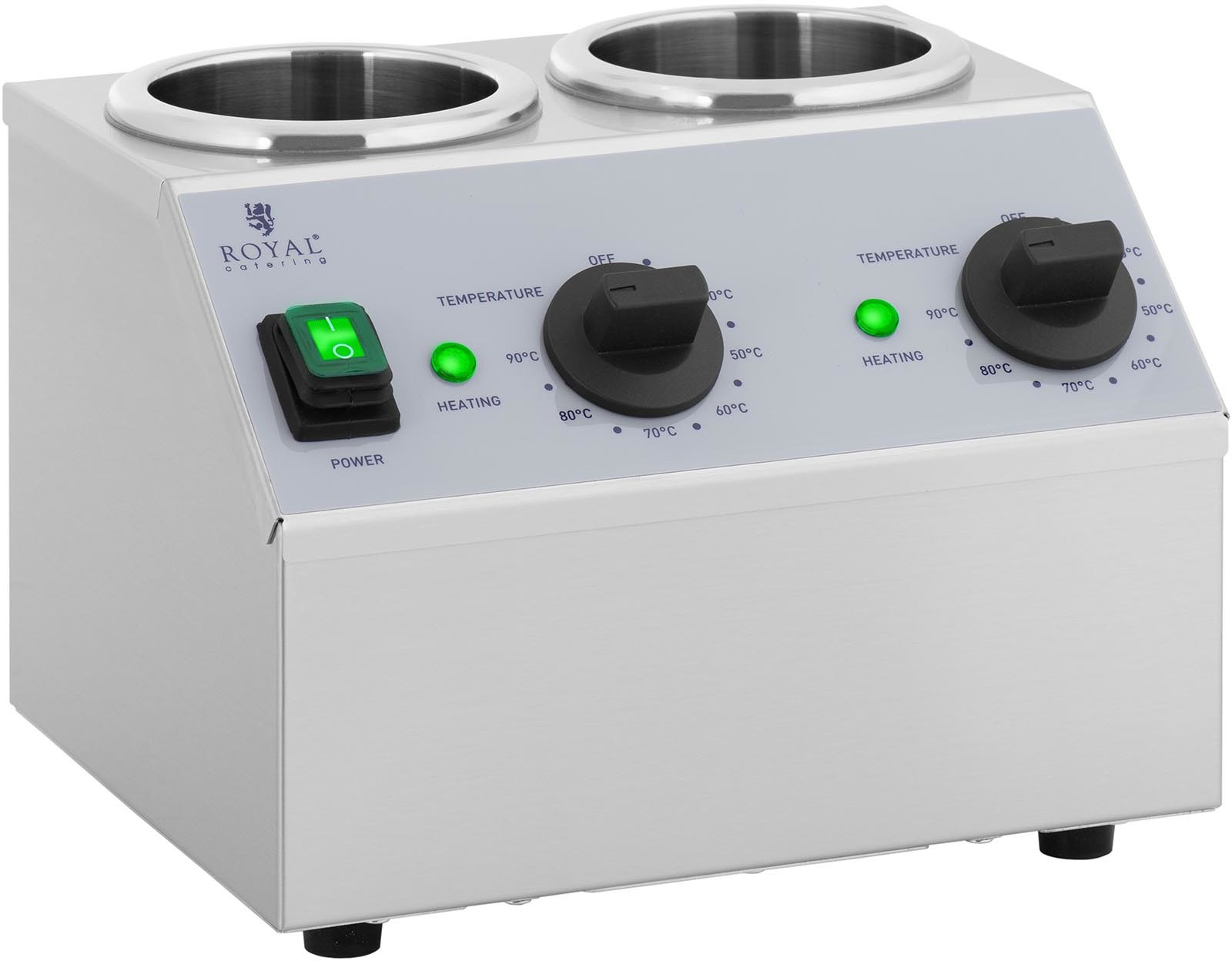 Royal Catering Podgrzewacz do sosów 2 x 1 l górny panel sterowania RCSW-13