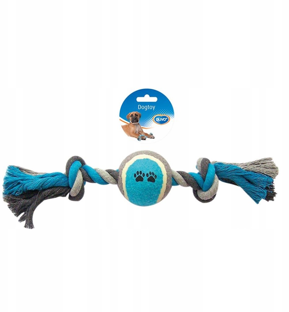 Zabawka dla psa -sznur pleciony z piłką 40cm supeł