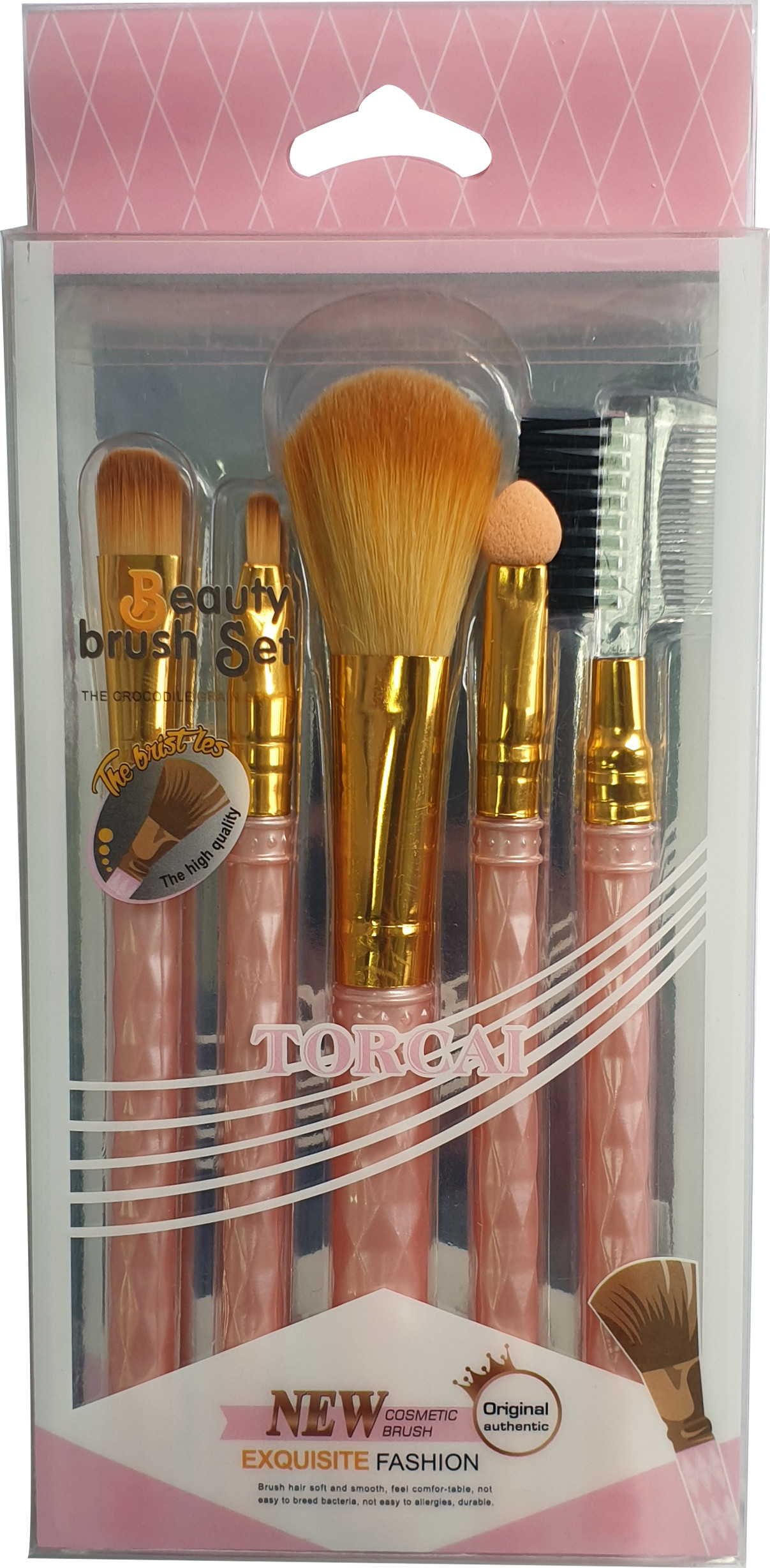 TORCAI ZESTAW WIELOFUNKCYJNE KOSMETYCZNE PĘDZLE MAKIJAŻ MAKEUP RÓŻOWY VERA-59-PINK