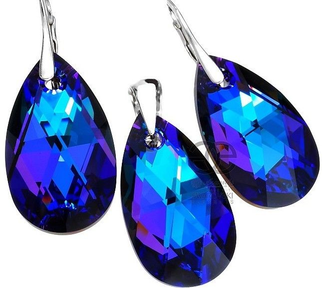 Arande KOMPLET+Łańcuszek SWAROVSKI DUŻE HELIO 28MM SREBRO 700408