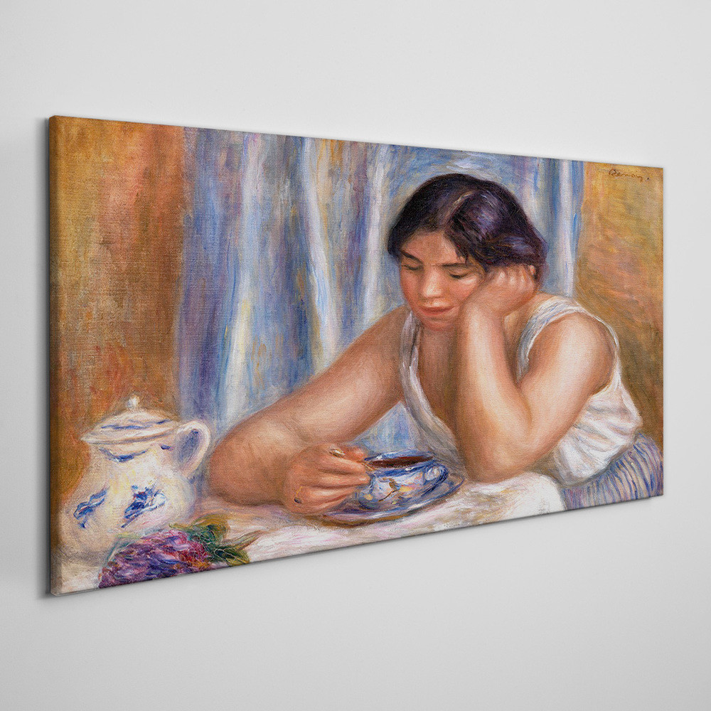 PL Coloray Obraz na Płótnie Kobieta Kawa 100x50cm