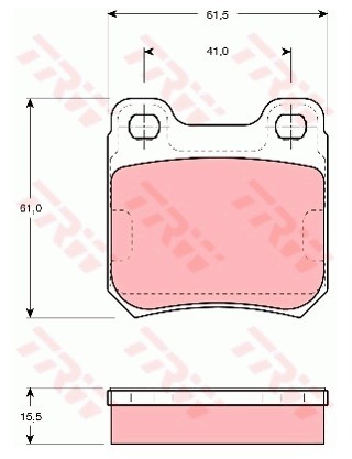 TRW Zestaw klocków hamulcowych, hamulce tarczowe GDB914