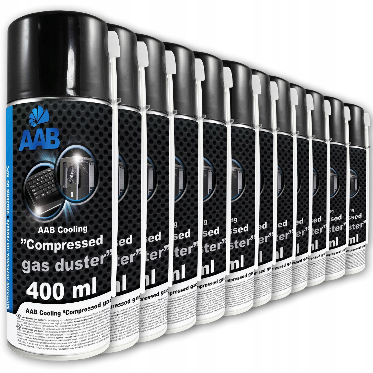 12x Aab Cooling Sprężone Powietrze 400ml+ 24xRURKA