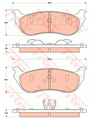 TRW Zestaw klocków hamulcowych, hamulce tarczowe GDB4132
