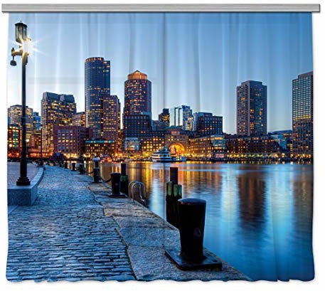 AG Design fcsxxl 7418 Boston nasyp, firanka/zasłona, 280x245 cm, 2 części (140x245 cm), materiał, multicolor, 0,1x280x245 cm FCSxxL 7418