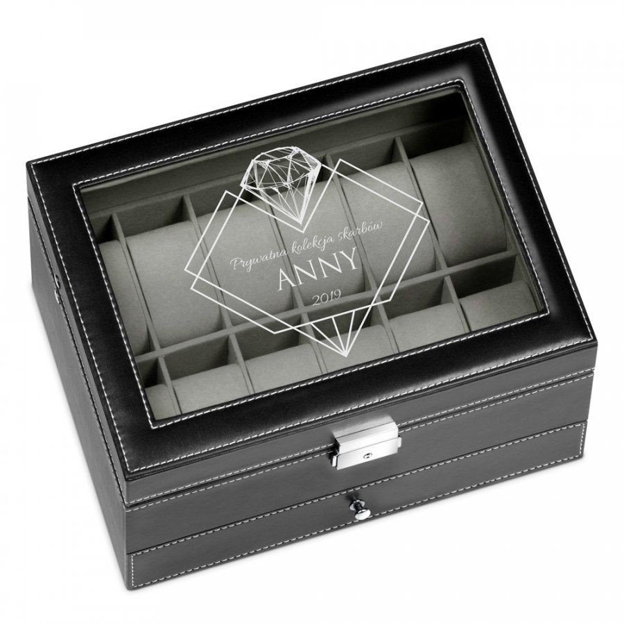 Murrano Szkatułka na Zegarki i Biżuterię GRAWER Brylant SZKT-ZG-BIZ-002