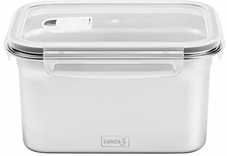 Lurch Lurch 240895 Safety/pudełko na lunch, z wysokiej jakości stali nierdzewnej, z pokrywką z tworzywa sztucznego bez BPA, 2000 ml 240895