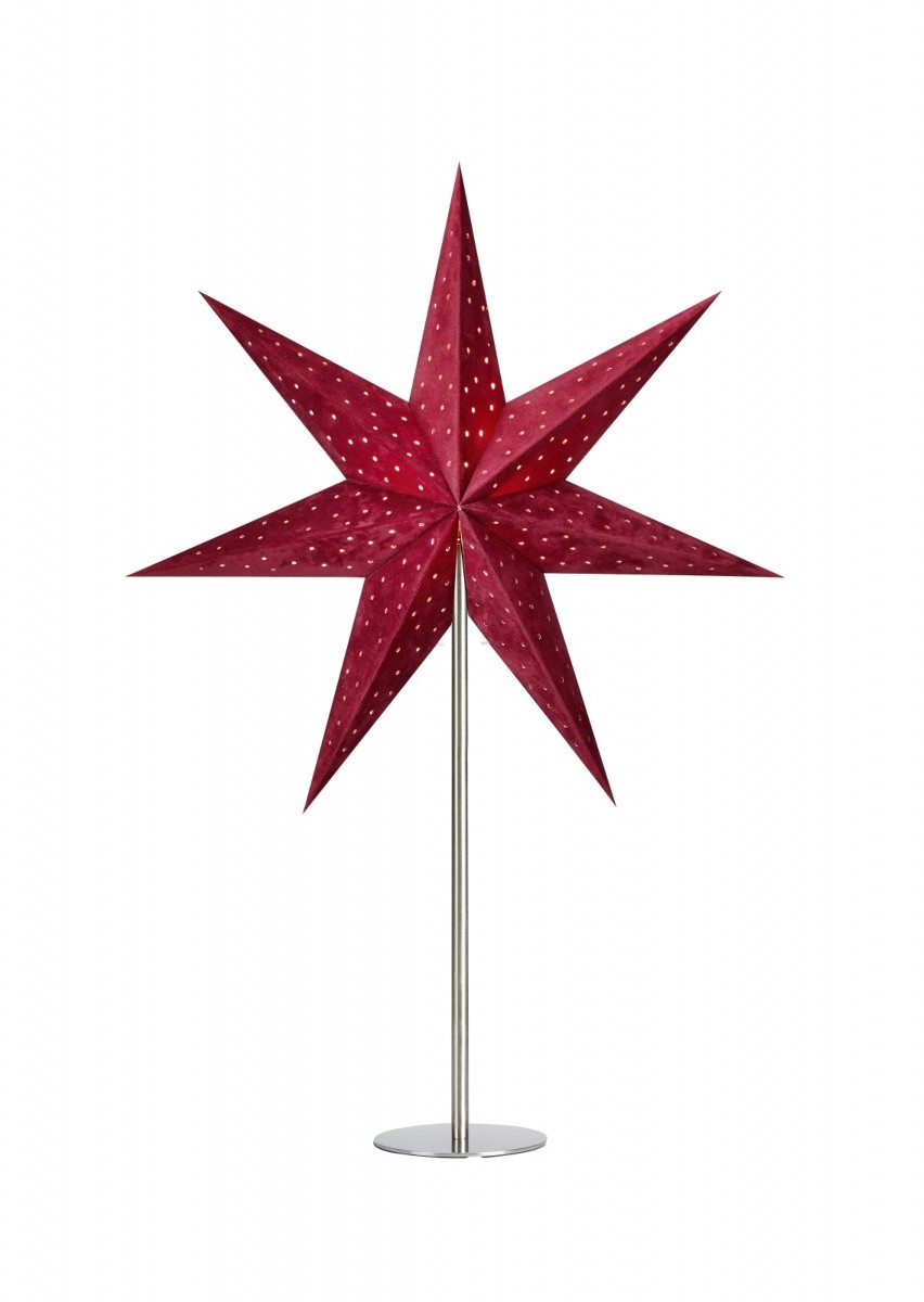 Markslojd Gwiazda stojąca welurowa czerwony stalowy metal VELOURS 705491