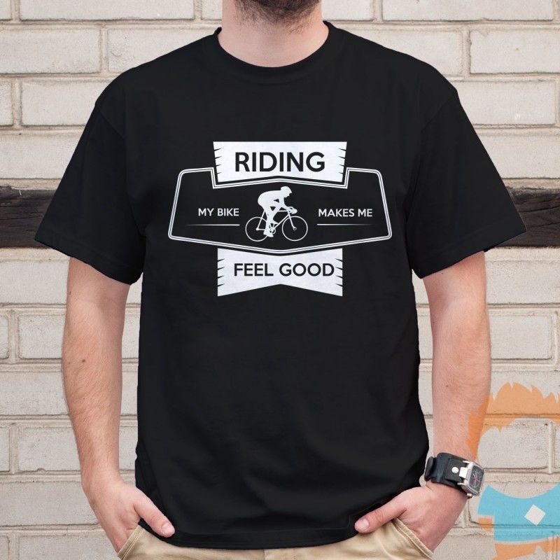 Riding my bike - damska lub męska koszulka z nadrukiem