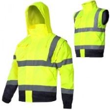 LAHTI PRO Kurtka robocza Softshell ostrzegawczy z odpinanymi rękawami roz XXXL L4091906 LPL4091906