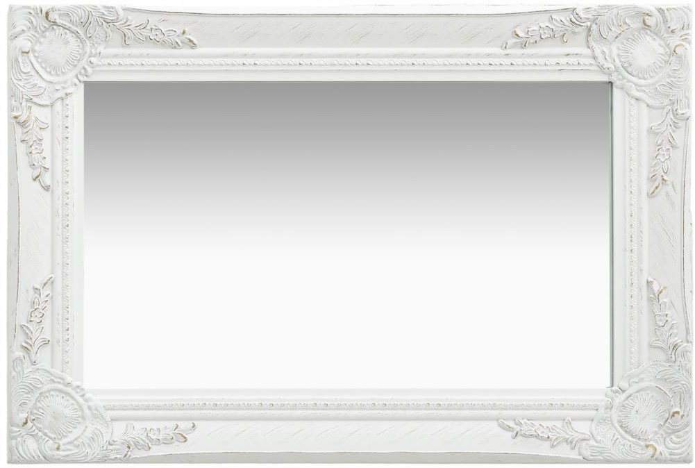 vidaXL Lustro ścienne w stylu barokowym, 60x40 cm, białe