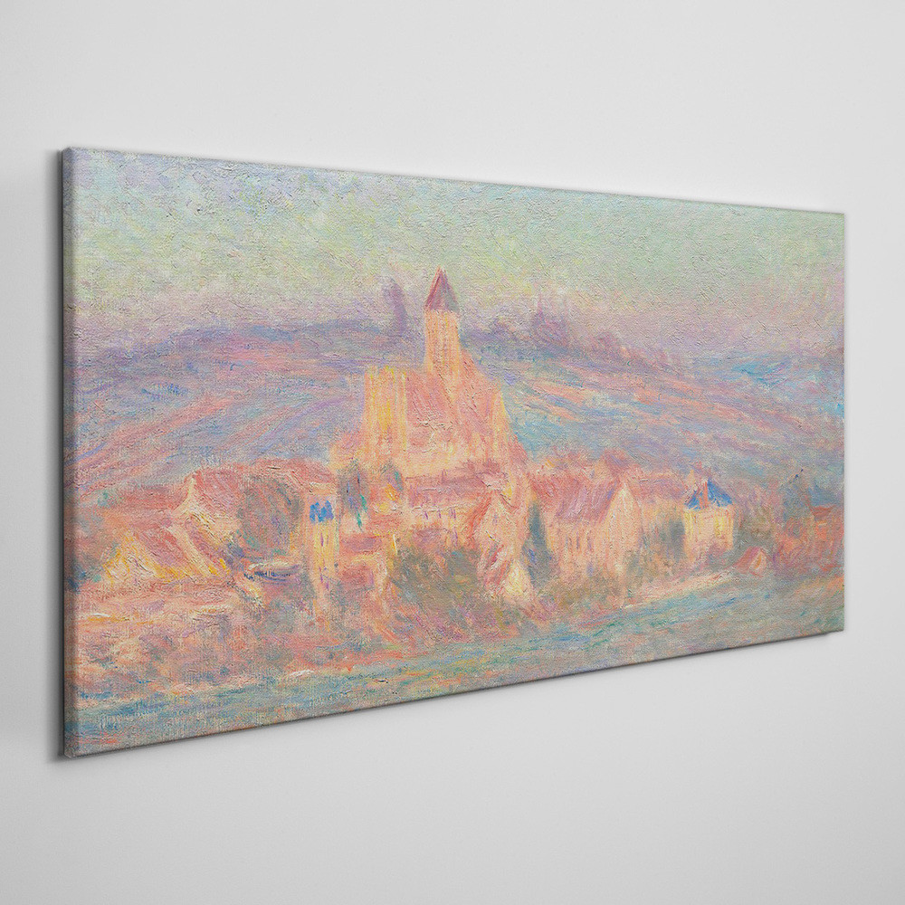 PL Coloray Obraz na Płótnie Zachód słońca Vetheuil Monet 120x60cm