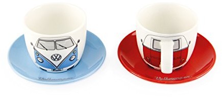 VW Collection by BRISA filiżanki do espresso zestaw szt. z klasycznym Volkswagen Bulli T1 Front motyw