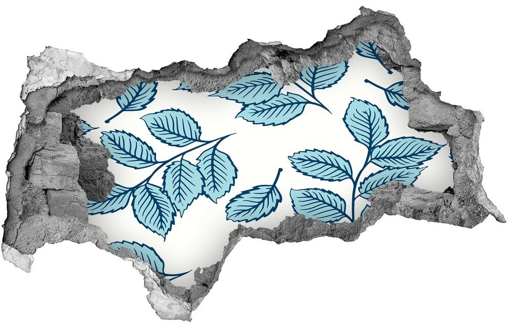 Wallmuralia.pl Naklejka 3D dziura na ścianę samoprzylepna Liście