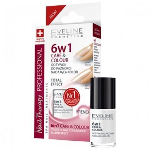 Eveline Nail Therapy Care&Colour 6w1 odżywka do paznokci nadająca kolor French 5ml 47066-uniw