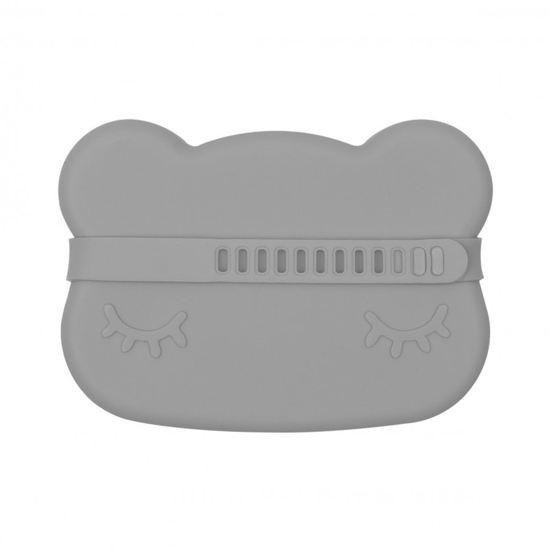 We Might Be Tiny Zamykany silikonowy pojemnik Miś We Might Be Tiny - Dark Grey