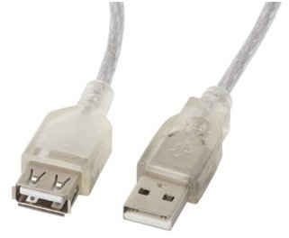LANBERG LANBERG Przedłużacz kabla USB 2.0 AM-AF Ferryt 1.8M przezroczysty (CA-USBE-12CC-0018-TR)