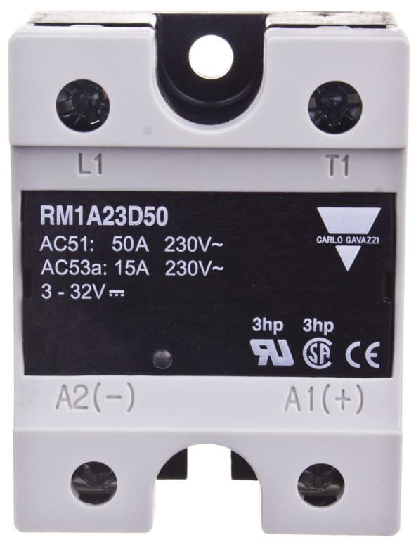 CARLO GAVAZZI Przekaźnik półprzewodnikowy jednofazowy 24-265V AC 25A 3-32V DC RM1A23D25 RM1A23D25