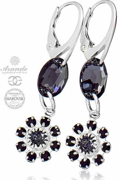Swarovski UNIKAT KOLCZYKI SILVER NIGHT FEEL SREBRO