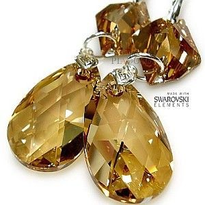 Swarovski Arande piękne długie kolczyki GOLDEN 28+20 1468612658