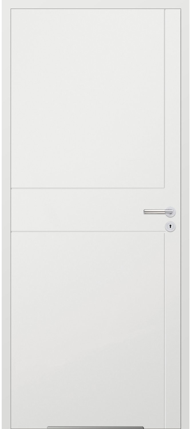 Classen Skrzydło drzwiowe bezprzylgowe Linea Frez 2 białe lakierowane 80L