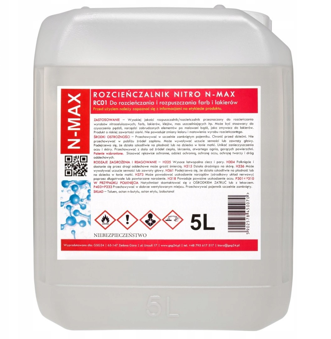 Rozcieńczalnik rozpuszczalnik Nitro RC-01 N-max 5L