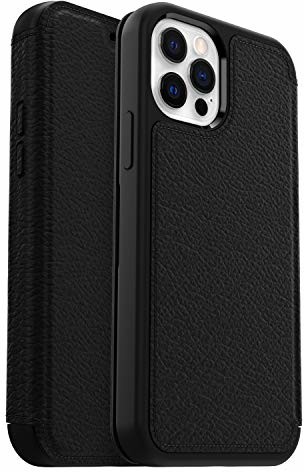 Otterbox Strada - elegancki, odporny na upadki pokrowiec ochronny z prawdziwej skóry do Apple iPhone 12/12 Pro, czarny bez opakowania detalicznego 77-66198