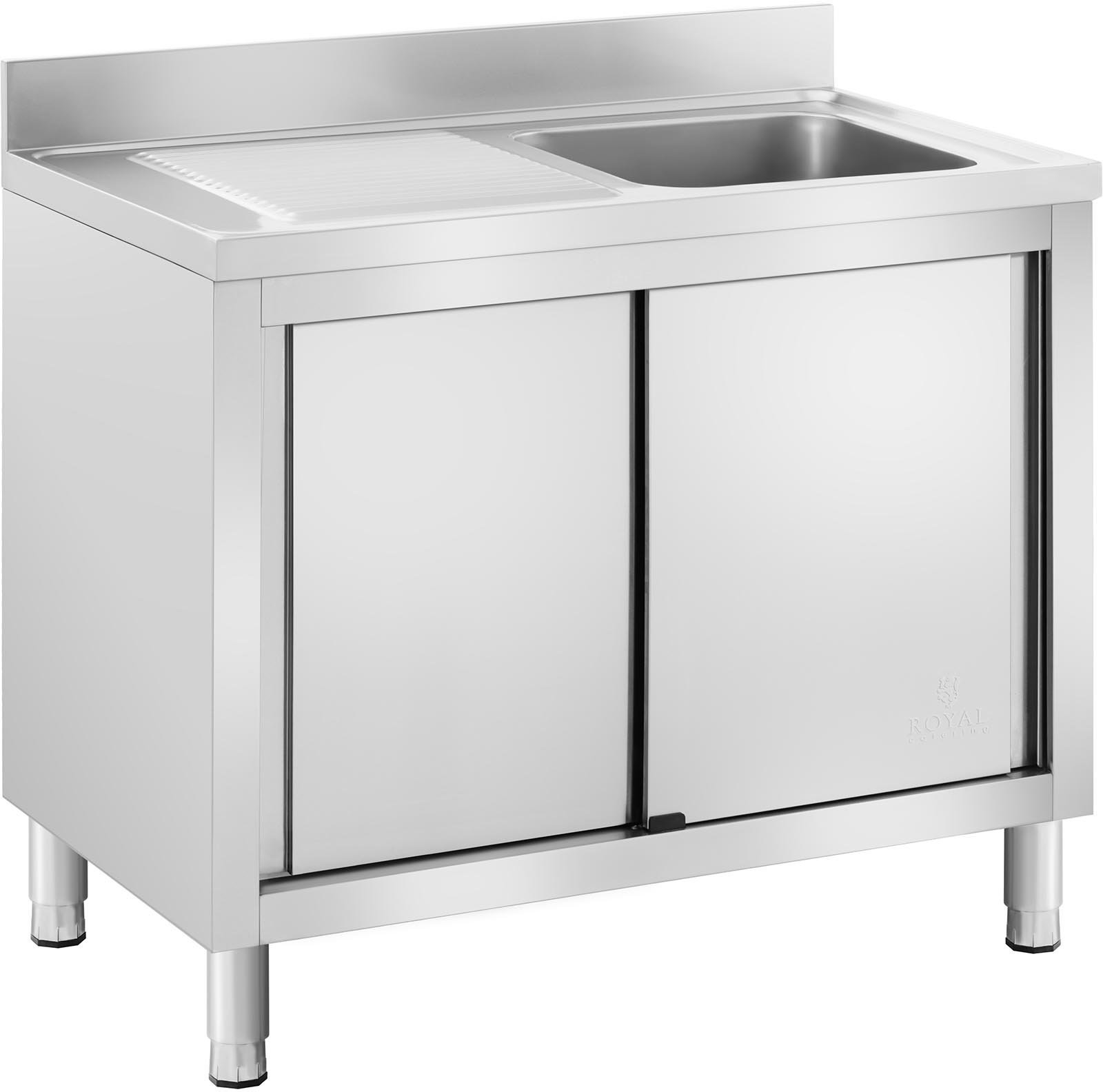 Royal Catering Szafka ze zlewem 1 komora stal nierdzewna 400 x 400 x 240 mm RC-IKS09
