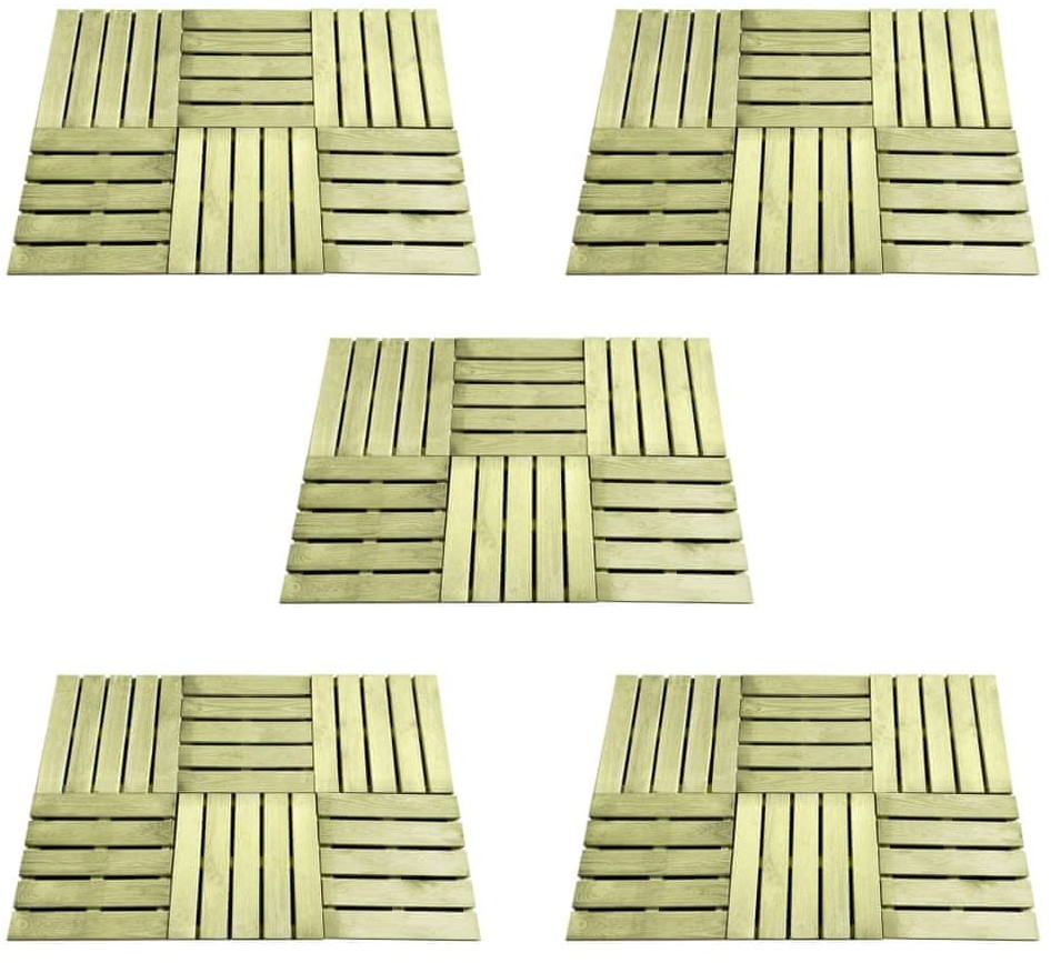 shumee Płytki tarasowe 30 szt. 50 x 50 cm drewno zielone