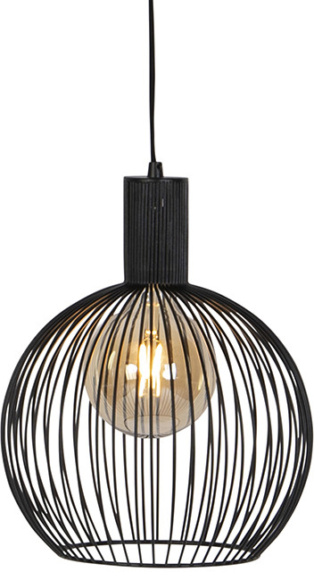 QAZQA Designerska lampa wisząca czarna 30cm - Wire Dos