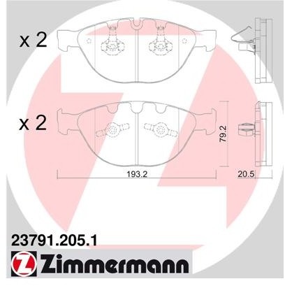 ZIMMERMANN Klocki hamulcowe - komplet 23791.205.1