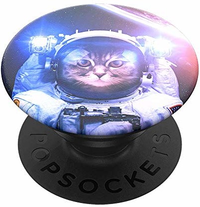 PopSockets PopSockets PopGrip - Rozkładany uchwyt i podstawka do telefonów oraz tabletów z wymiennymi krążkami PopTops - Catstronaut 800672