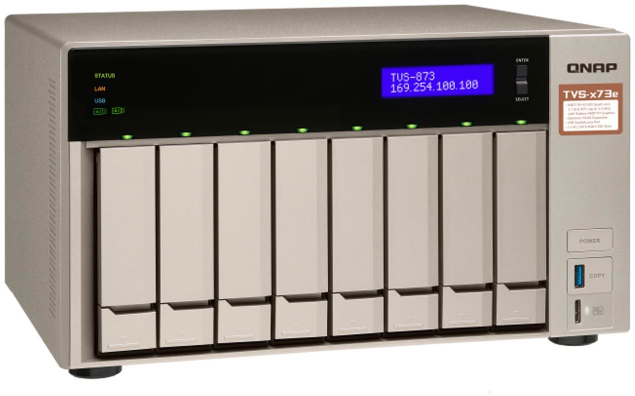 Qnap TVS-873e-4G 8xHDD 4x2.1-3.4GHz 4GB,4xUSB,4xLAN