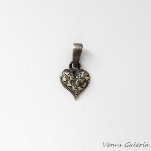 Zawieszka srebrna oksydowana- Mini Miłość szara 1913