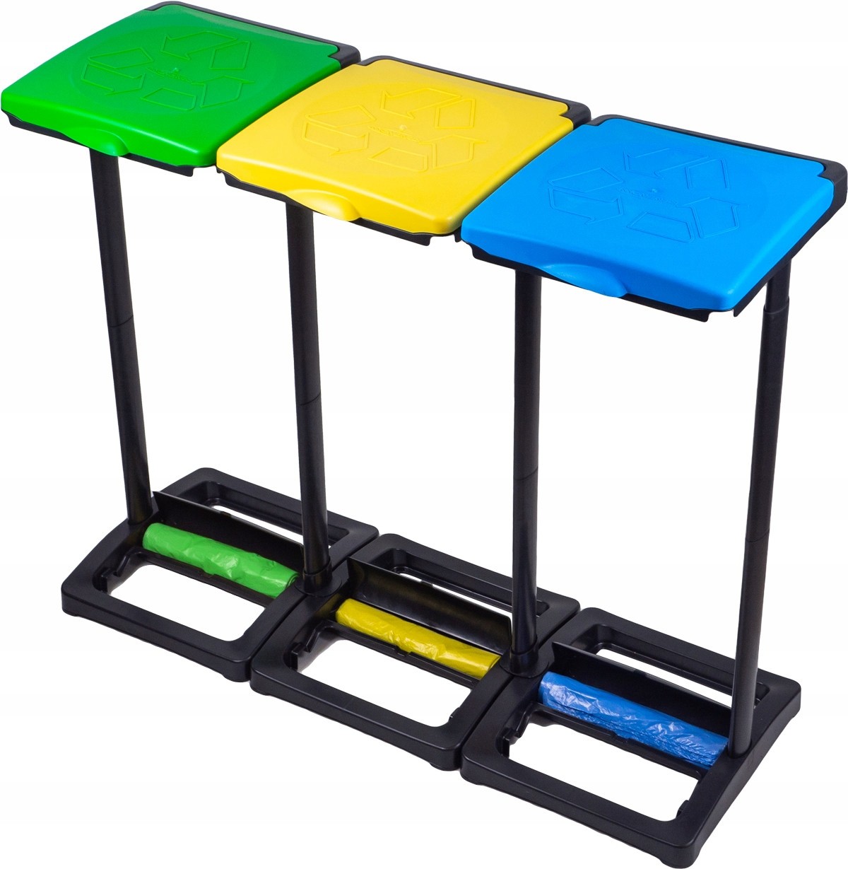 Stojak Kosz segregacji Śmieci worki 3 Stanowiska