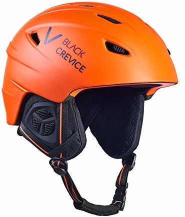 Black Crevice Unisex kask narciarski dla dorosłych w paski, matowy pomarańczowy/czarny, XL (61 cm)
