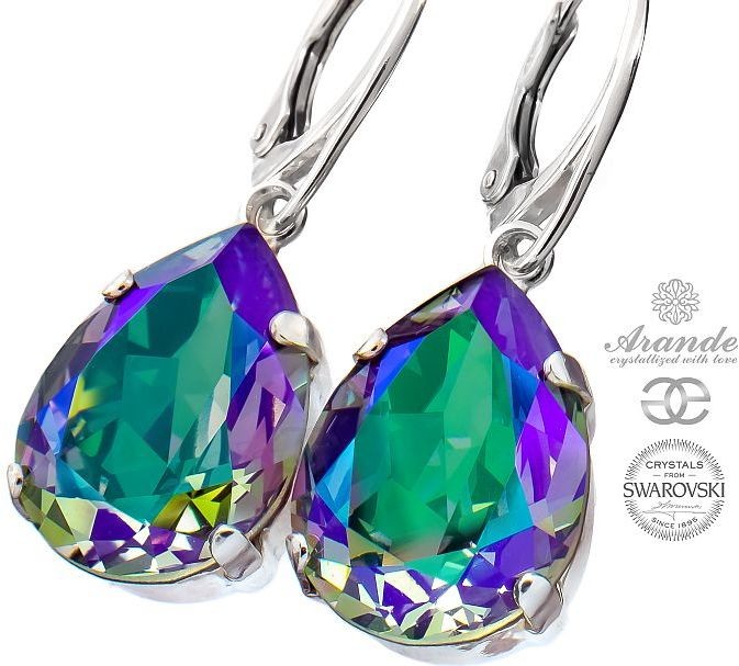 Swarovski piękne kolczyki PARADISE SHINE SREBRO CERTYFIKAT