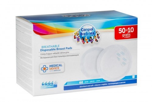 Canpol babies Babies Wkładki laktacyjne oddychające 60 szt. Babies WKŁ 60 SZT