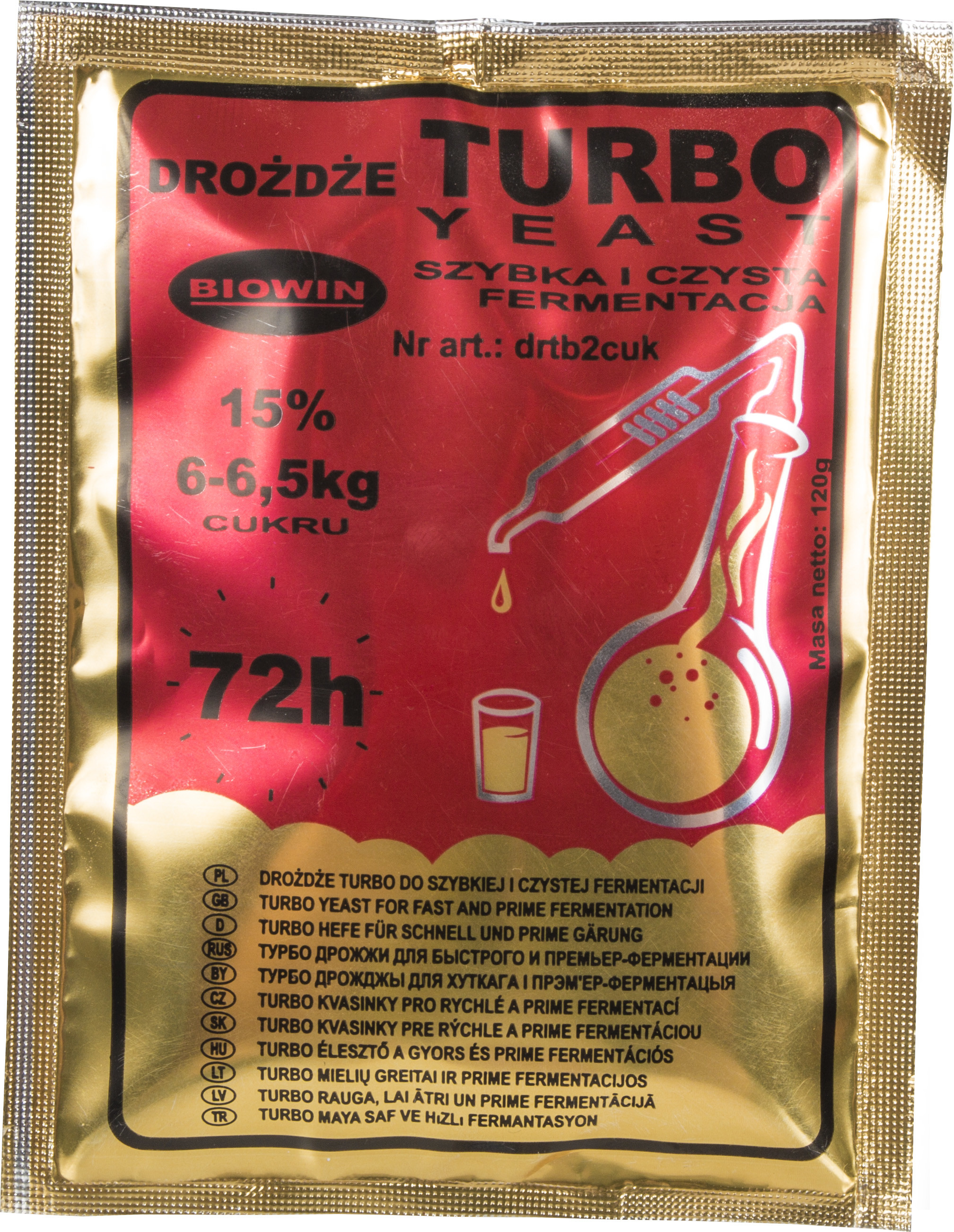 Browin Drożdże Turbo - do szybkiej fermentacji 72h 120g, marki drtb2cuk
